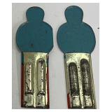 Antique Vintage Lot of 2 tin litho whistles