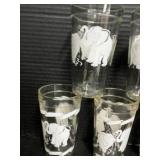 Lot of 5 Vintage Elephant Drinking Glasses
