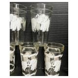 Lot of 5 Vintage Elephant Drinking Glasses