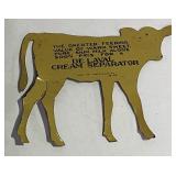 Vintage De Laval Tin Cow Calf Cutout Advertising