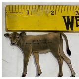 Vintage De Laval Tin Cow Calf Cutout Advertising