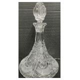 Cut Crystal Ships Decanter Heavy Crystal with Stopper