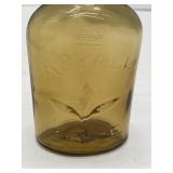 Antique Amber Spice Bottle and Mennen Talcum Tins Mens Vanity Items