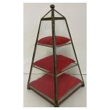 Brass and Glass Display Case Curio Cabinet Pyramid Shape