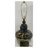 Midcentury Hollywood Regency Iridescent Carnival Glass Lamp