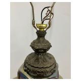 Midcentury Hollywood Regency Iridescent Carnival Glass Lamp