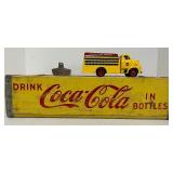 Wooden Coke Crate, Coca-Cola Bottle Opener and Miniature Truck