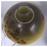 Antique Handpainted Lamp Converted to Electricity Gone with the Wind Style Lamp Hurrican Lamp