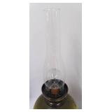 Antique Handpainted Lamp Converted to Electricity Gone with the Wind Style Lamp Hurrican Lamp