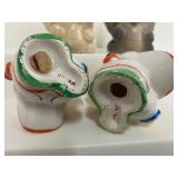 Two Sets of Elephant Salt and Pepper Shakers Ceramic and Porcelain Vintage Shakers