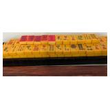 Mahjong Game Vintage Antique Bakelite Butterscotch Set with Case