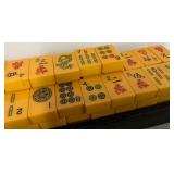 Mahjong Game Vintage Antique Bakelite Butterscotch Set with Case