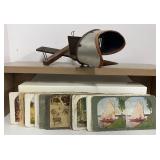 Antique Stereoscope and 20 Stereograph Cards