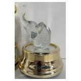 Blown Glass Elephant Music Boxes Lot of 2