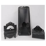 Lot of 3 Vintage/Antique Match Holders