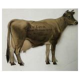 De Laval cream separator advertising die-cut tin cow vintage