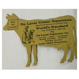 De Laval cream separator advertising die-cut tin cow vintage