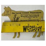 De Laval cream separator advertising die-cut tin cow vintage
