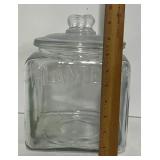 Planters Peanuts Square Glass Jar Embossed Display Jar 1930
