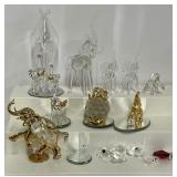 Crystal, Glass and Gold Miniatures Lot Figurines 18 PC