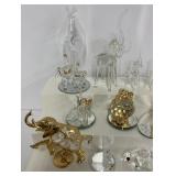 Crystal, Glass and Gold Miniatures Lot Figurines 18 PC
