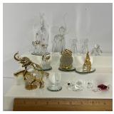 Crystal, Glass and Gold Miniatures Lot Figurines 18 PC