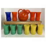 Vintage Anchor Hocking Rainbow Ball Tilt Pitcher and Tumblers