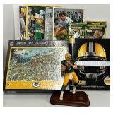 Lot of Green Bay Packers Collectibles, Puzzle, Magazines, Brett Favre Danbury Mint 8PC