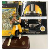 Lot of Green Bay Packers Collectibles, Puzzle, Magazines, Brett Favre Danbury Mint 8PC