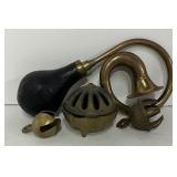 Brass Incense Burner, Elephant Claw Bells and Horn