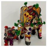 Vintage Rajasthani Fabric Elephant - Handcrafted India Folk Art Decor Textile Animal Sculpture