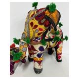 Vintage Rajasthani Fabric Elephant - Handcrafted India Folk Art Decor Textile Animal Sculpture