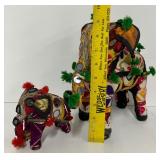 Vintage Rajasthani Fabric Elephant - Handcrafted India Folk Art Decor Textile Animal Sculpture