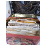 Vintage Kitchen Lot Metal Triple Carrier Pie and Cake Carrier, Recipe Box and Syoroc Fighting Roosters