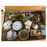 Wood Jewelry/Dresser Case with Drawers-Filled with Watch Parts
