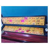 Mahjong Game Vintage Antique Bakelite Butterscotch Set with Case