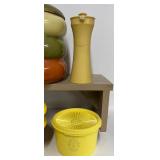 Vintage Retro Kitchen Lot Oranges Avocado Green Harvest Yellow Pagoda Stacking Canister Set