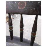 Set of Two Vintage Chairs Petite Ladder Back Chairs Stenciled Floral Farmhouse Chair