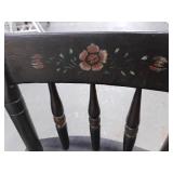 Set of Two Vintage Chairs Petite Ladder Back Chairs Stenciled Floral Farmhouse Chair
