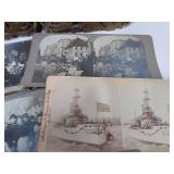 Antique Victorian Letter Holder or Canterbury Holder with Stereoview Cards Victorian Era, Soldiers