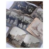 Antique Victorian Letter Holder or Canterbury Holder with Stereoview Cards Victorian Era, Soldiers