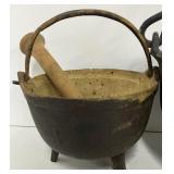 Pair of Small Vintage Cast Iron Cauldrons