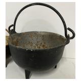 Pair of Small Vintage Cast Iron Cauldrons