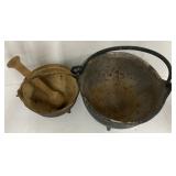 Pair of Small Vintage Cast Iron Cauldrons