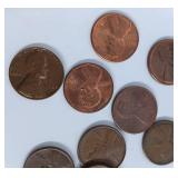 Lot of Circulated Pennies circa 1960