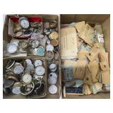 Large Lot of Assorted Vintage Watch Pocketwatch Parts Envelopes with Watch Crystal Faces