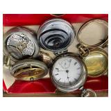 Large Lot of Assorted Vintage Watch Pocketwatch Parts Envelopes with Watch Crystal Faces