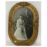 Vintage Wedding Picture in Gold Frame