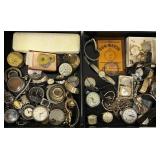 Lot of Pocket Watches Watch Parts Vintage Antique Watch