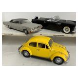 Model Cars Lot of 3 Plastic Cars VW, Ford, Pontiac